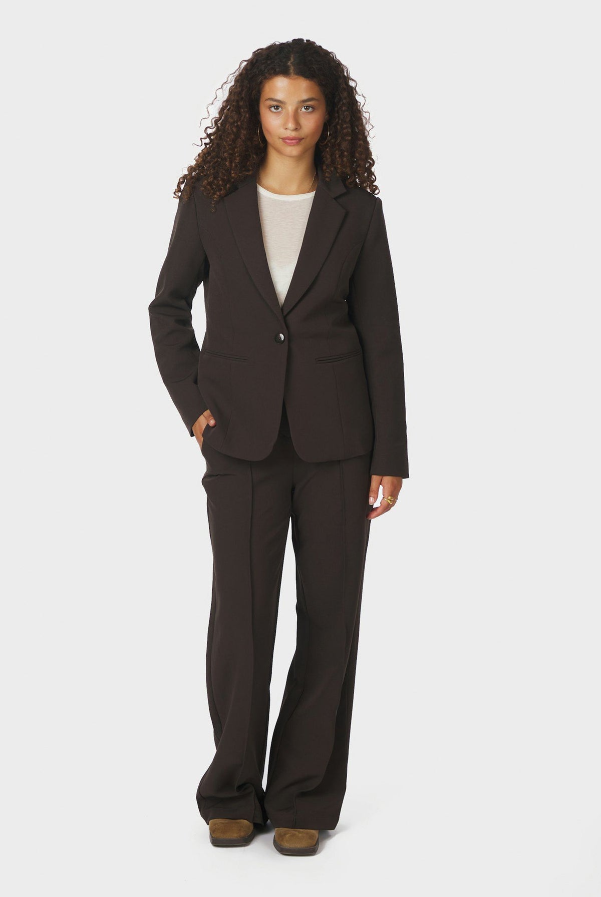 Sury Suit Pants Mörkbrun - 165815