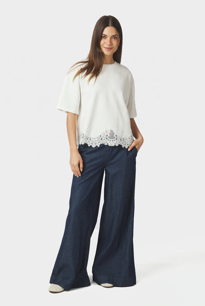 Iria Lace Tee White - 170063 Thumbnail