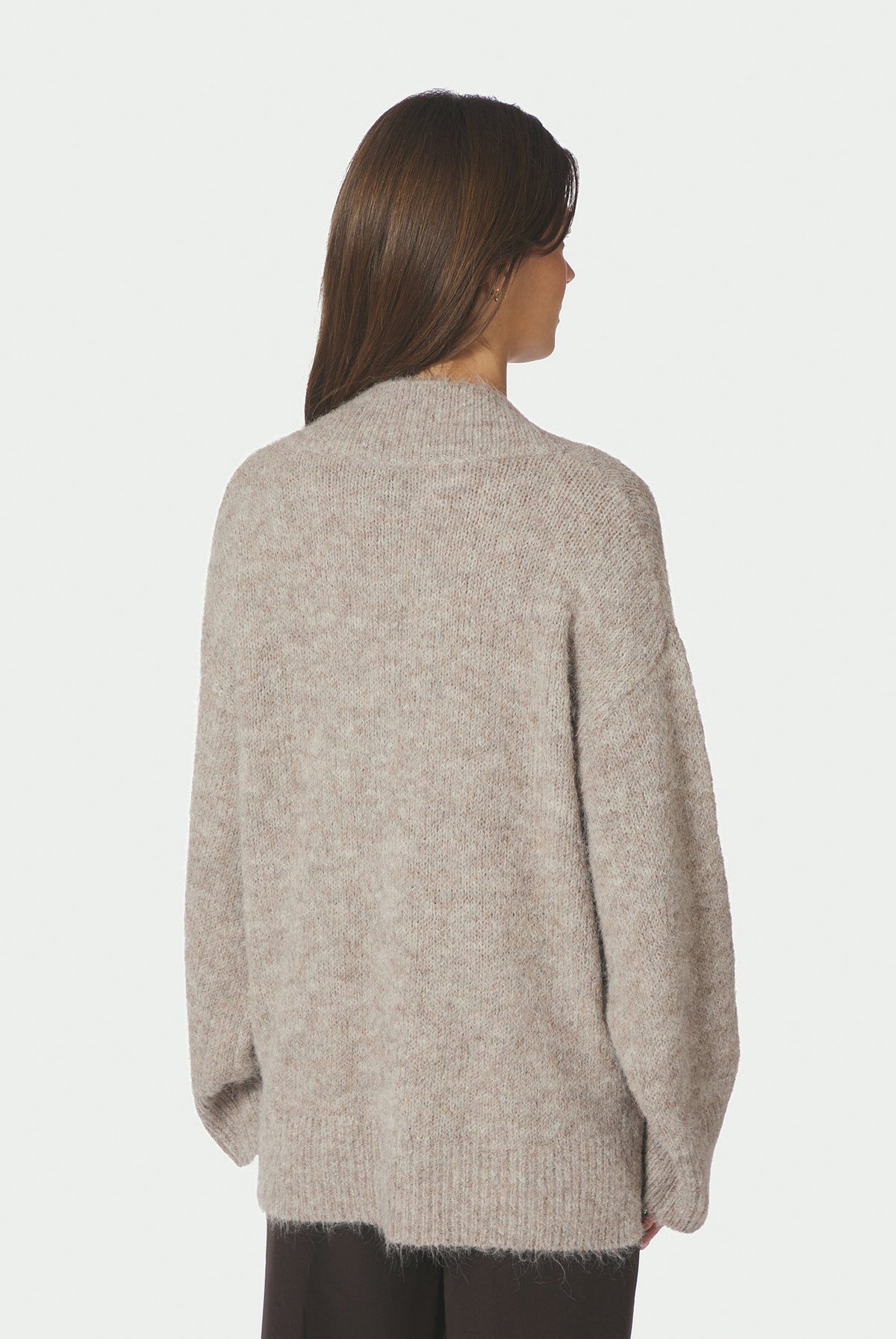 Melli Fluffy Knit Blouse BEIGE MELANGE - 167715