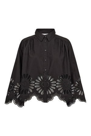 MeliseCC Emb. LS Shirt 65001-Svart - 500281