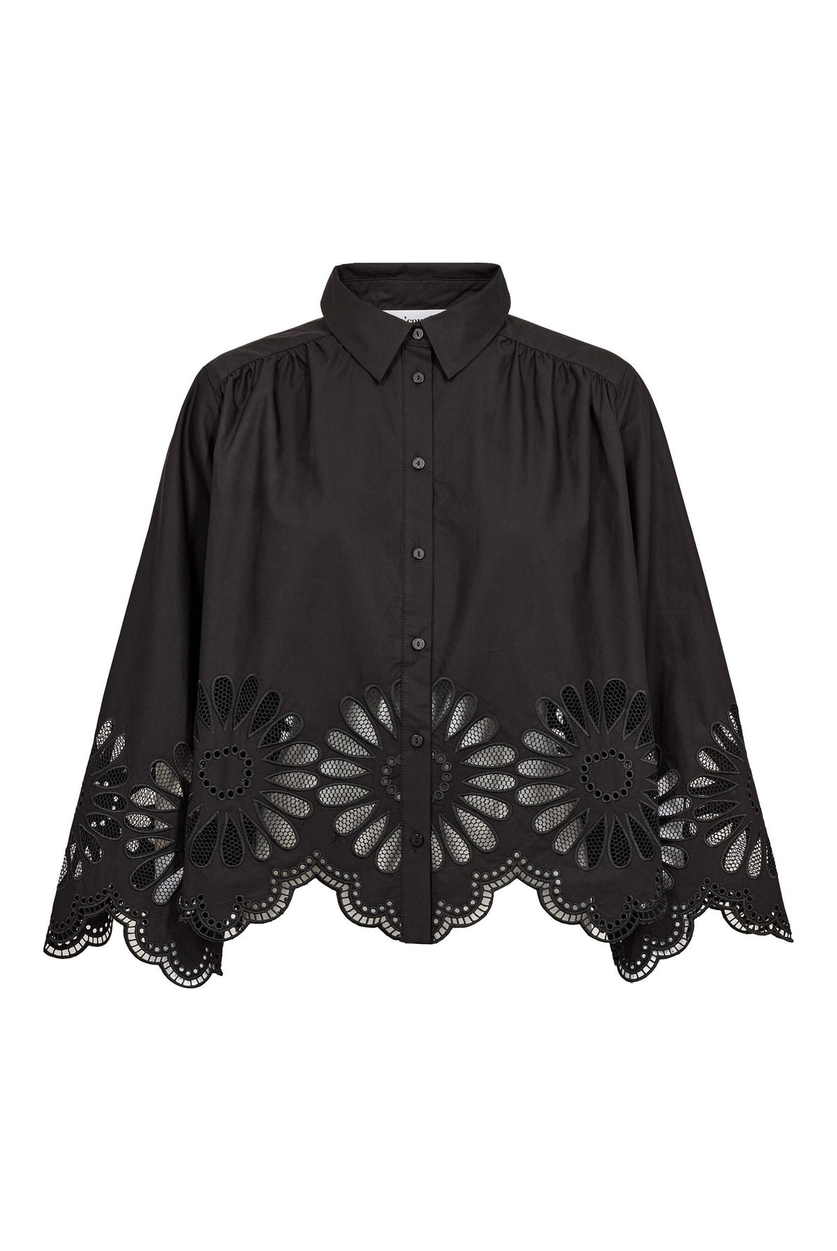 MeliseCC Emb. LS Shirt 65001-Svart - 500281