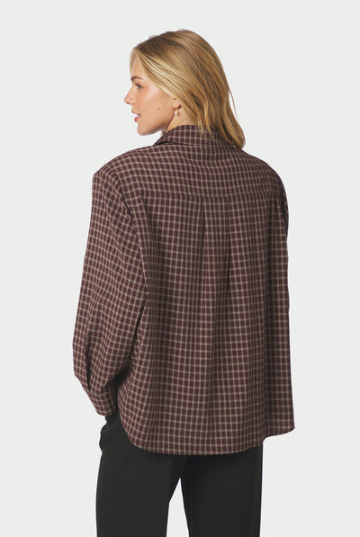 Anella Check Shirt Chocolate Plum - 170207 Thumbnail