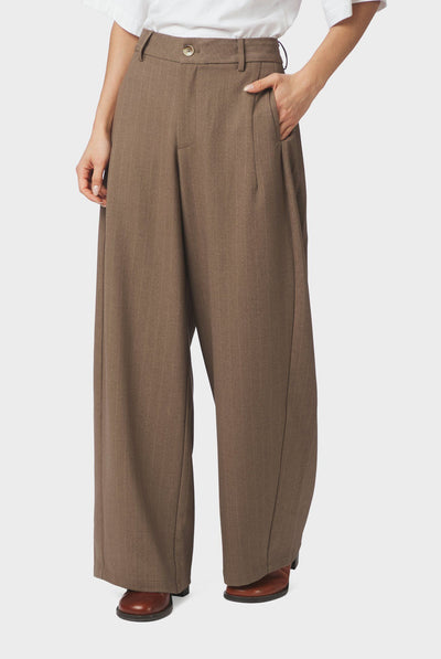 Essiall Pinstripe Pants TAUPE - 170084 Thumbnail