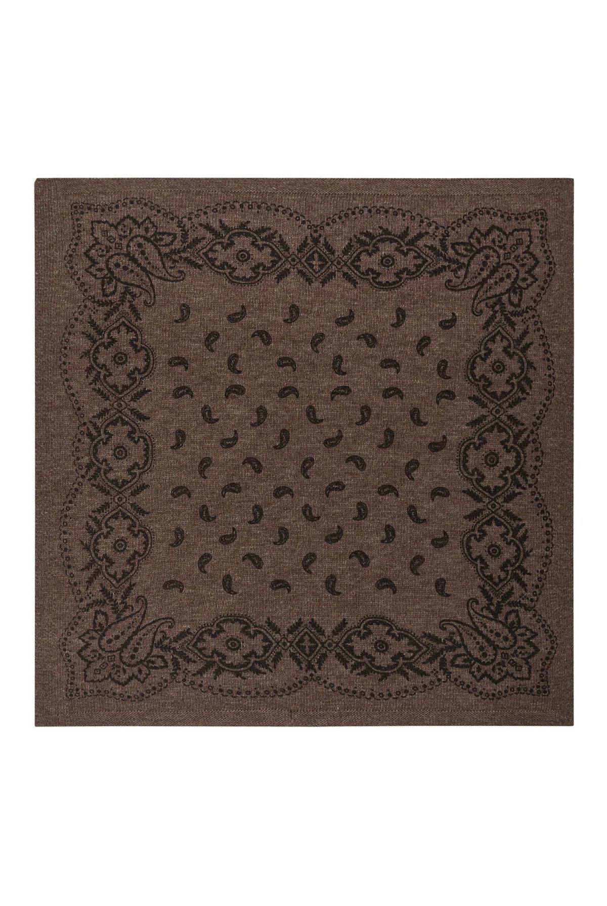 Adelina Paisley Stickad Halsduk Brunmelerad - 169506