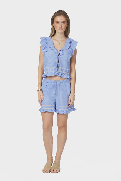 Amansa Stripe Shorts Ljusblå - 169347 Thumbnail