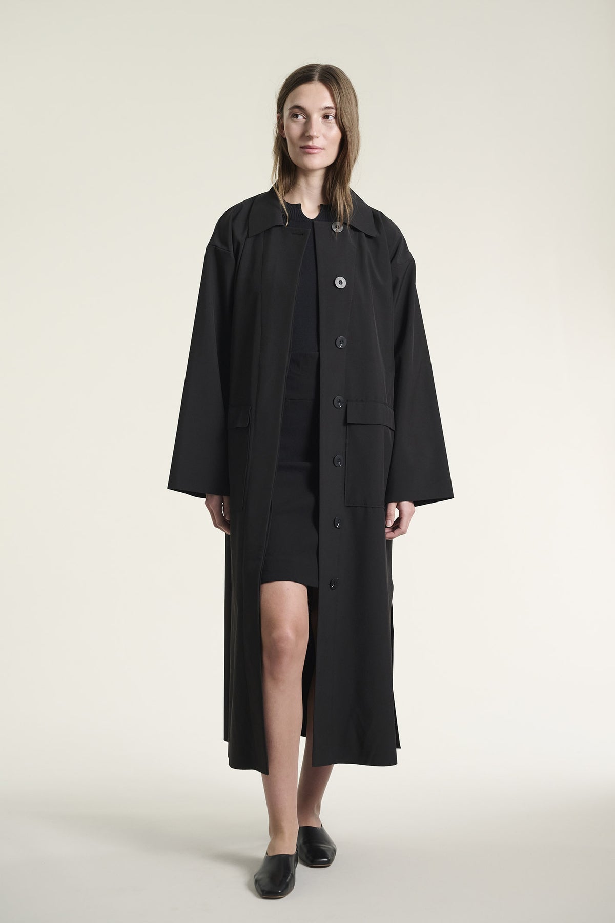 Tanoshi lång kappa Black - 261-2465-5626
