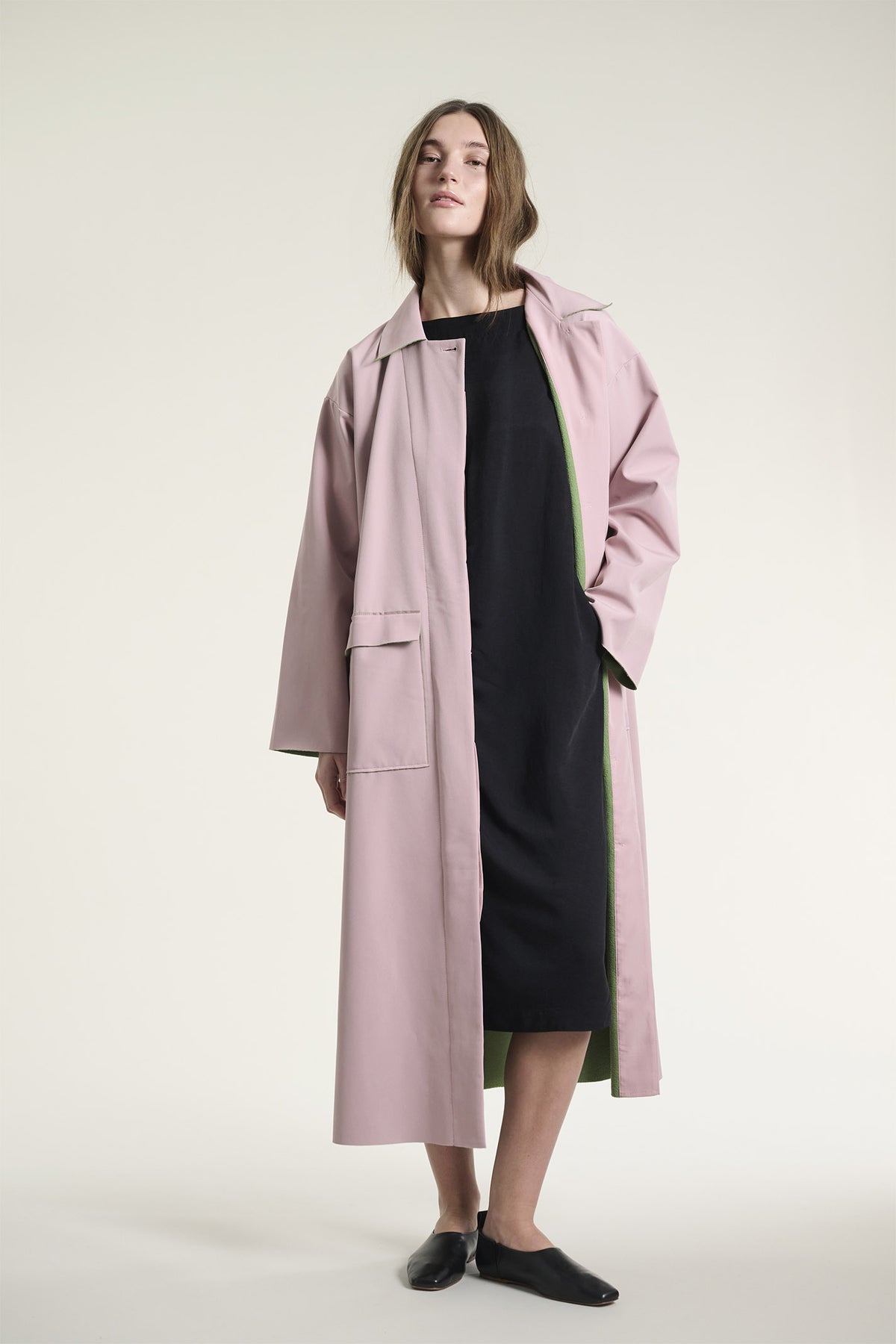 Tanoshi lång kappa Dusty Pink - 261-2465-5626