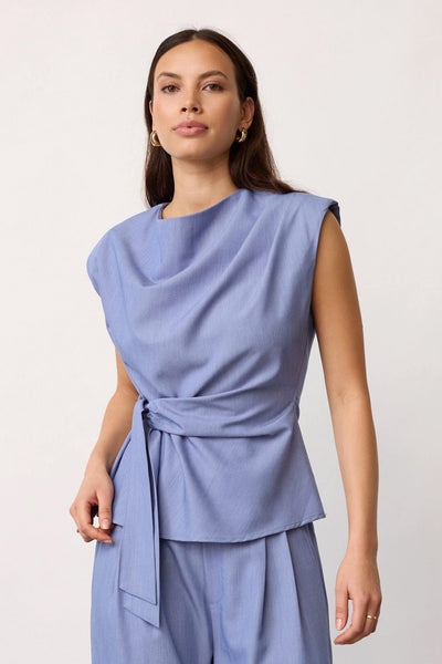 TennyCC Pleat Top 552-Denim blue - 45198 Thumbnail