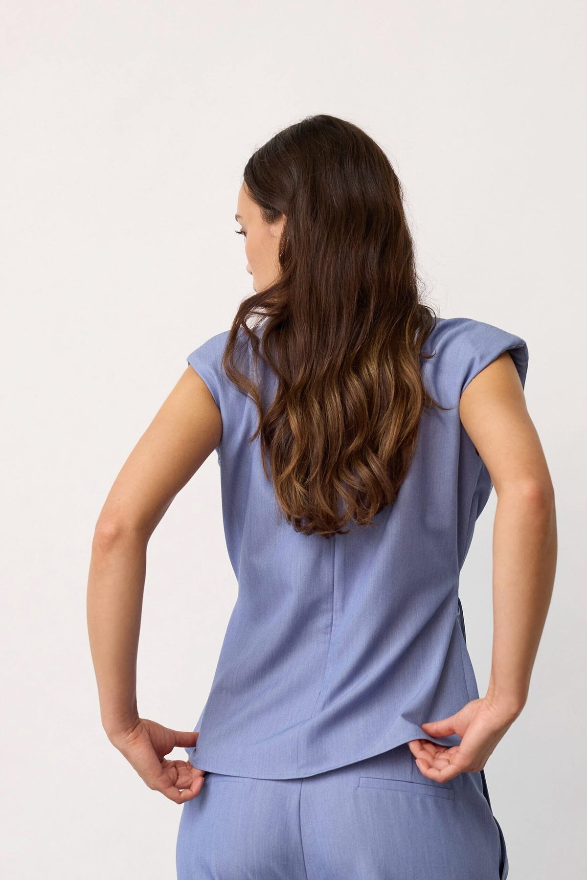TennyCC Pleat Top 552-Denim blue - 45198