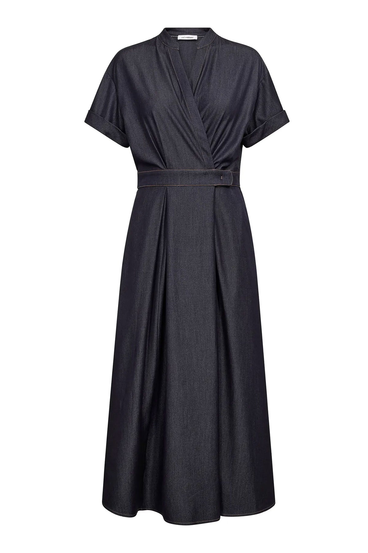 TerryCC Wrap SS Klänning 40007-Navy - 500423