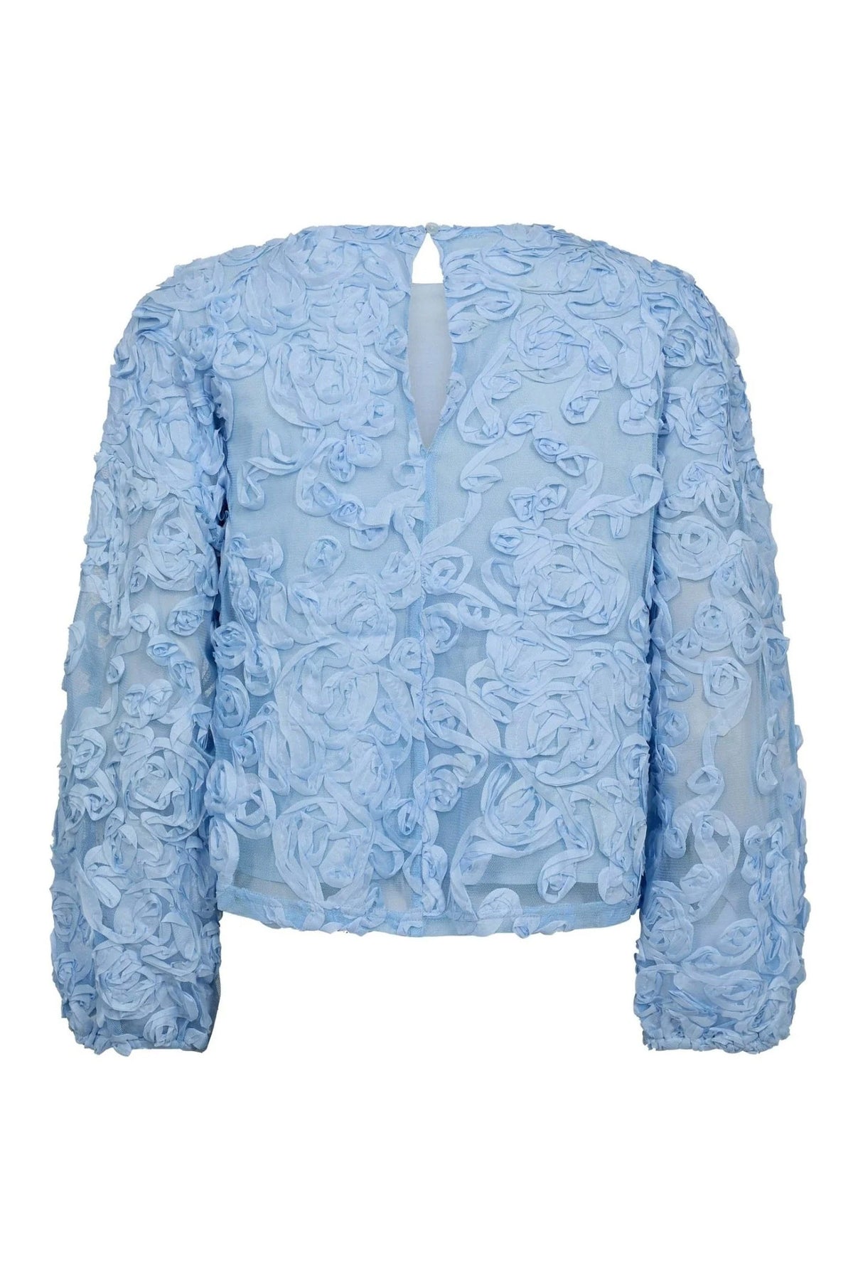 TessyCC Flower Blouse 23-Pale Blue - 45009