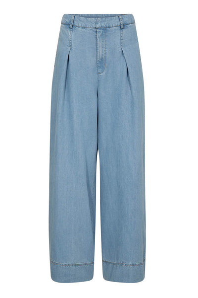 TillyCC Pleat LL Pant 114-Fade Denim - 41158 Thumbnail