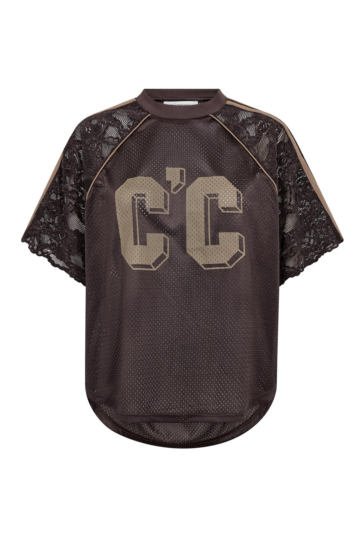 TreyCC Logo Lace Tee 20003-Mörkbrun - 500205