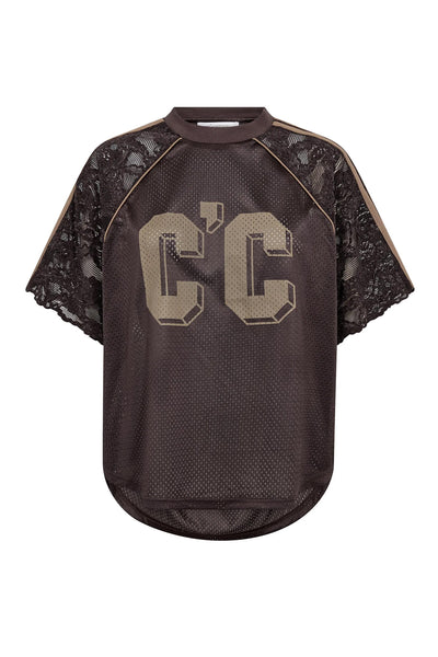 TreyCC Logo Lace Tee 20003-Mörkbrun - 500205 Thumbnail