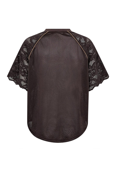 TreyCC Logo Lace Tee 20003-Mörkbrun - 500205 Thumbnail