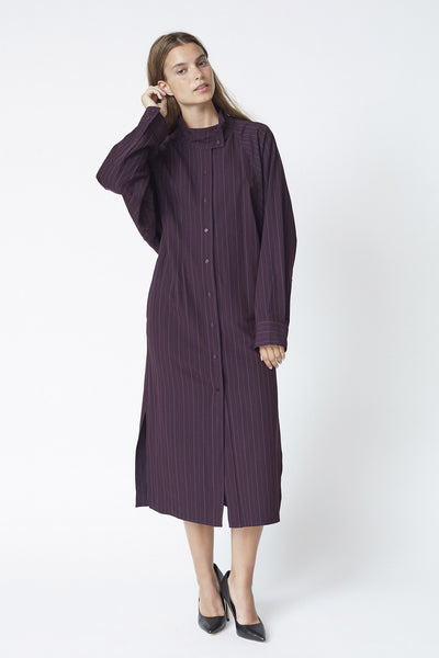 TrinnyCC Stripe Batwing Dress 67-Plum - 46011 Thumbnail