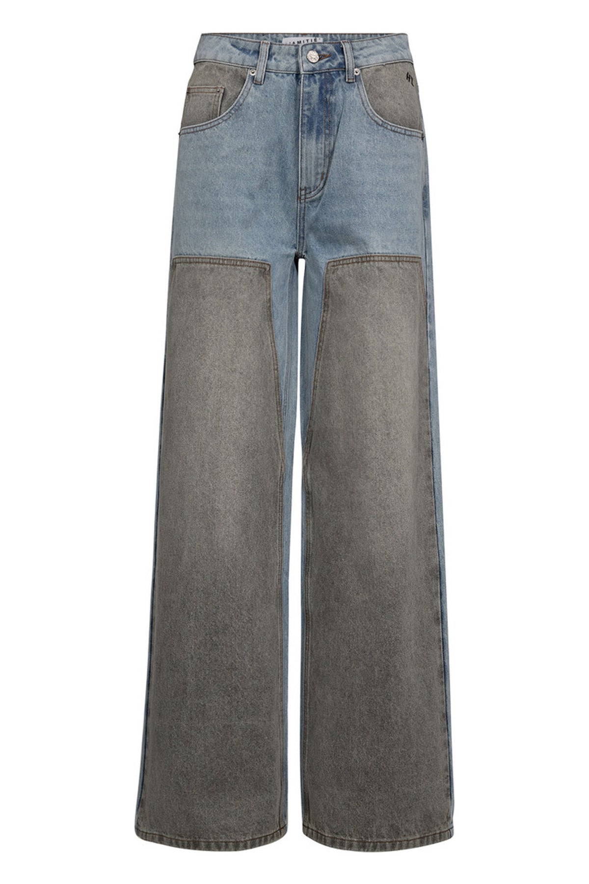 Two-Tone Patch Tall Jeans Blå/Grå Mix - HL10486