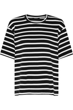 IguanuraBBBasic t-shirt Svart / Creme randig - BBW5058