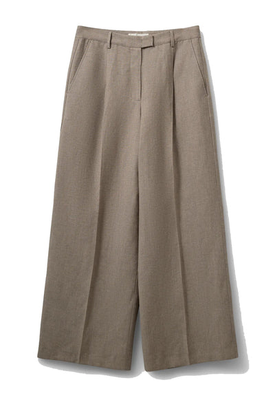 Izrasw Linen Mix Trousers Dark Sand - S262236 Thumbnail