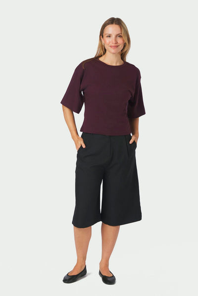 Rima Solid Shorts Black - 171228 Thumbnail