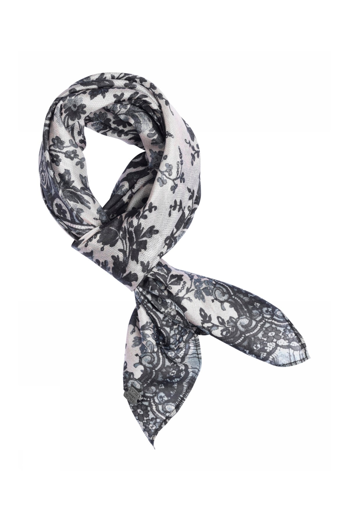 Joly, tryckt sidenscarf 81990-Dull Black - 62808/4039