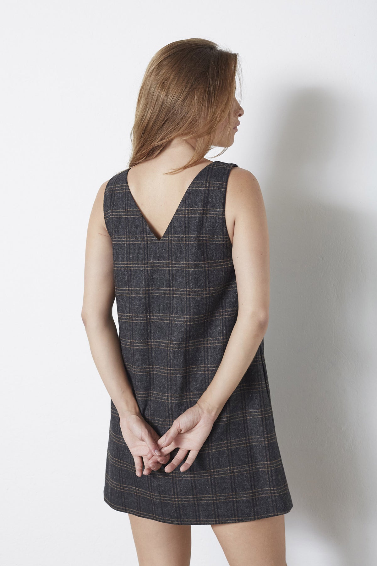ValerieCC Spencer V-Dress 140-Mörkgrå - 36523