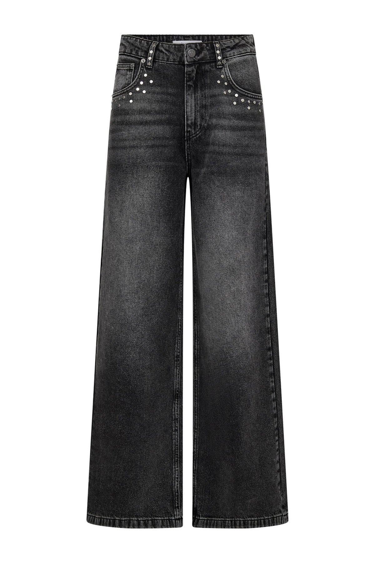VickyCC Stud Wide LL Jeans 96-Black - 31639