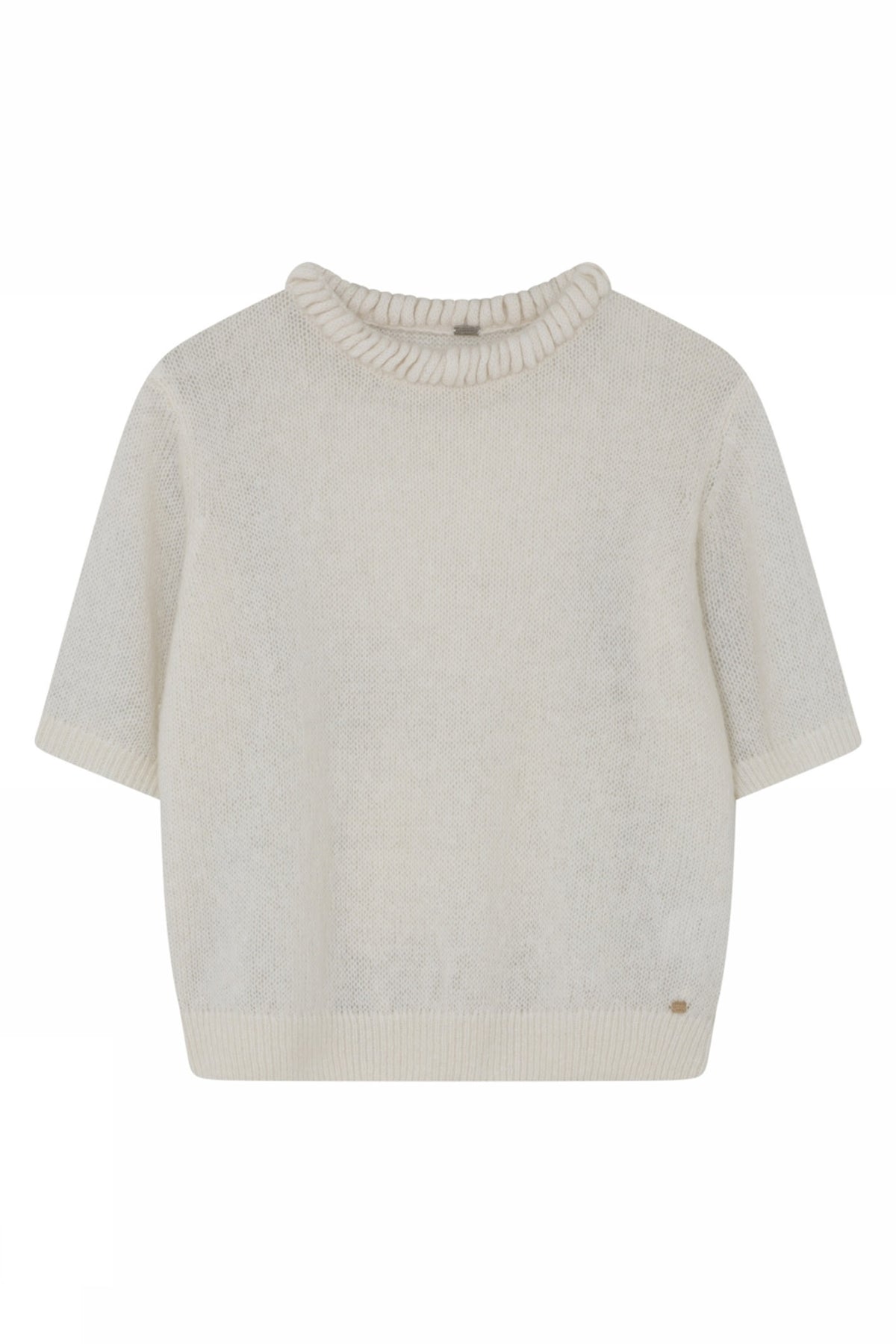 Vilma, kort stickad tröja S/S 1010-Off White - 60436/3582