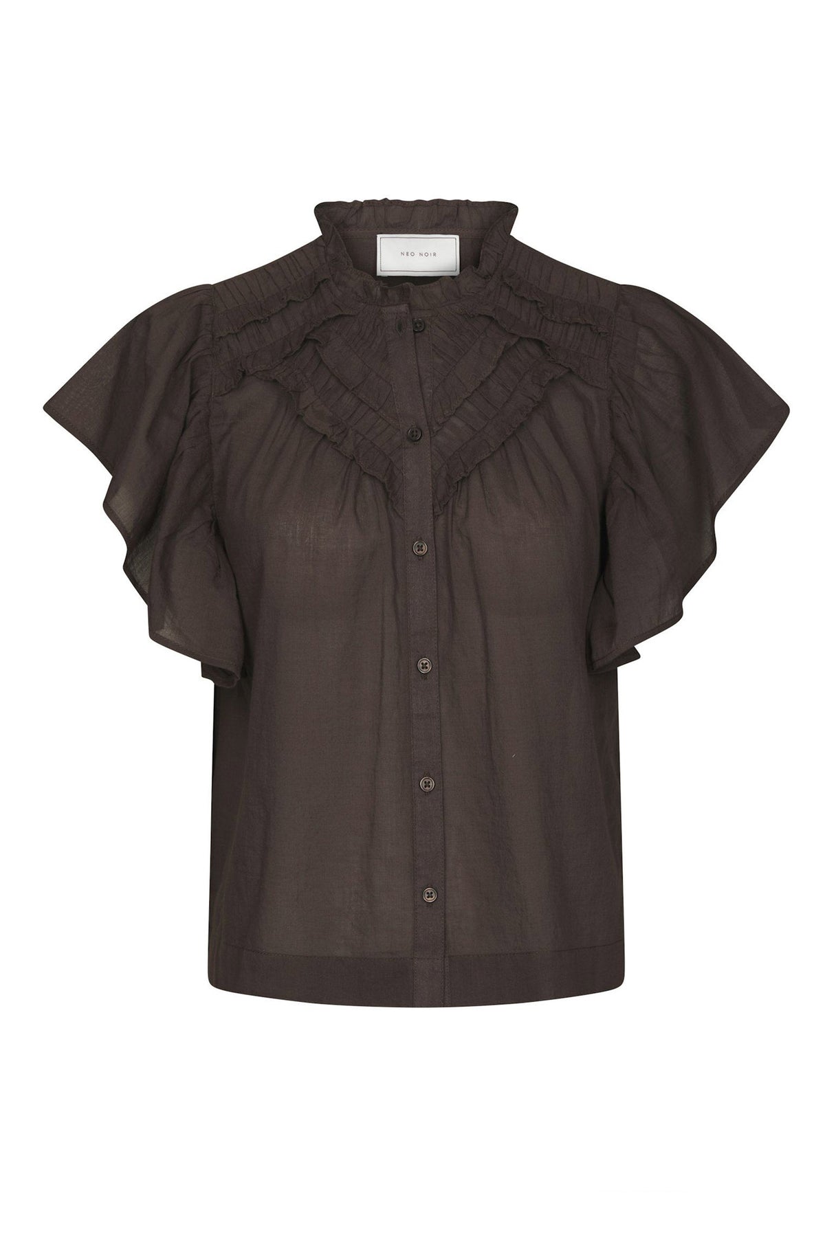 Vinsa S Voile Top Dark brown - 169039