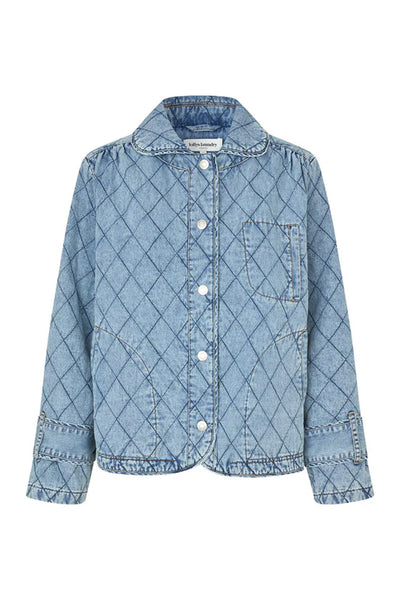 Violall Quilted Jacket Ls Washed Denim - 26119-6002 Thumbnail