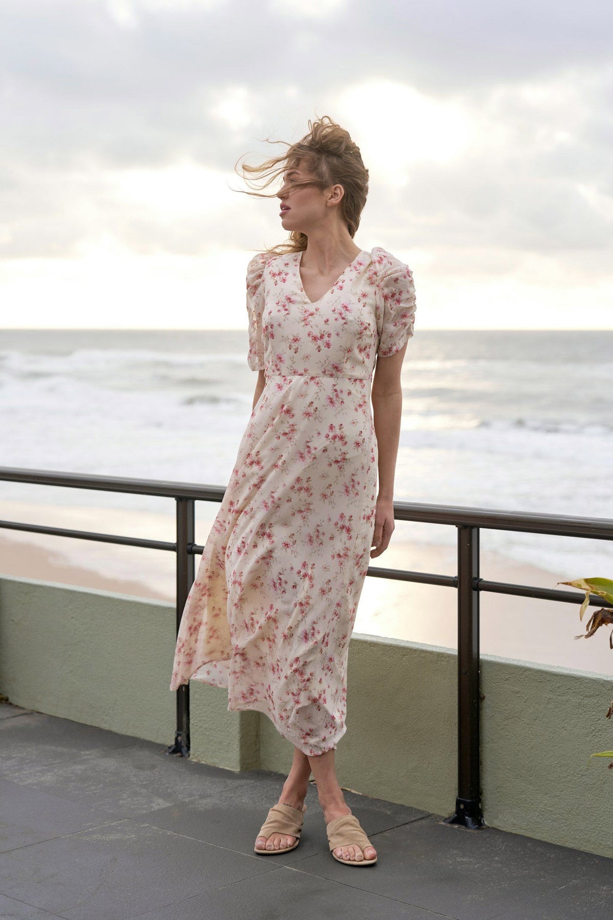 Vira Floral Klänning Creme - 169209