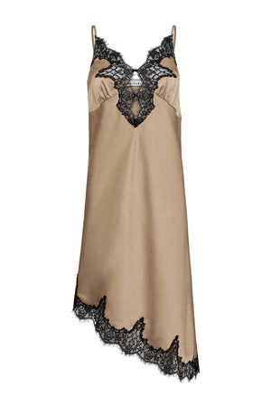 Vivian Asym Lingerieklänning Beige - HL10723
