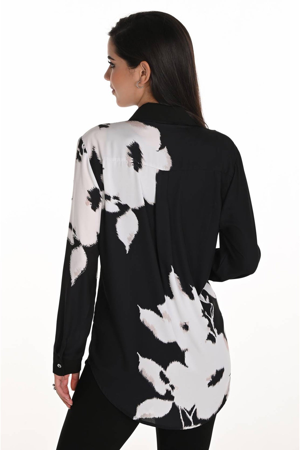 VÄVD BLUS Svart/Off-white mönstrad - 253814