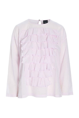 Washi voile-blus med volanger Blush - 257-2357-5428