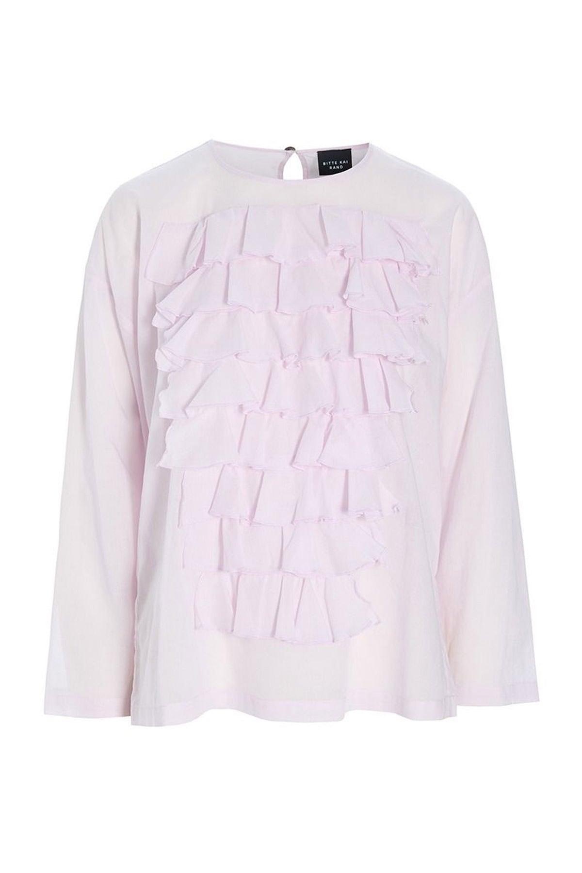 Washi voile-blus med volanger Blush - 257-2357-5428