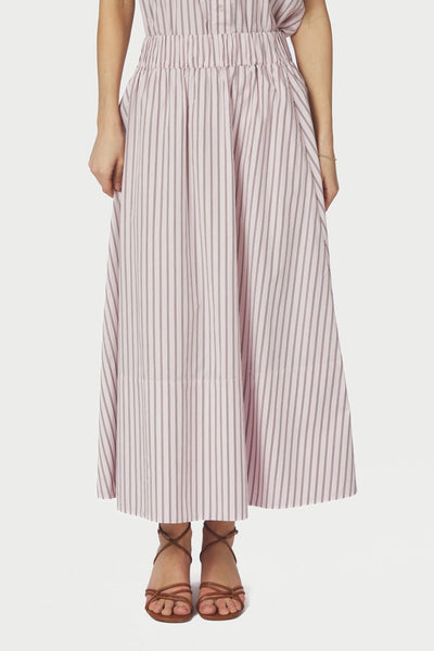 Yara Long Double Stripe Skirt Rose - 169050 Thumbnail