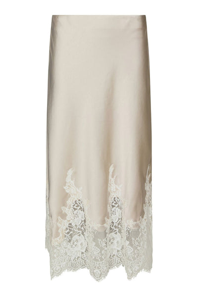 Yelina Heavy Sateen Skirt CHAMPAGNE - 169332 Thumbnail