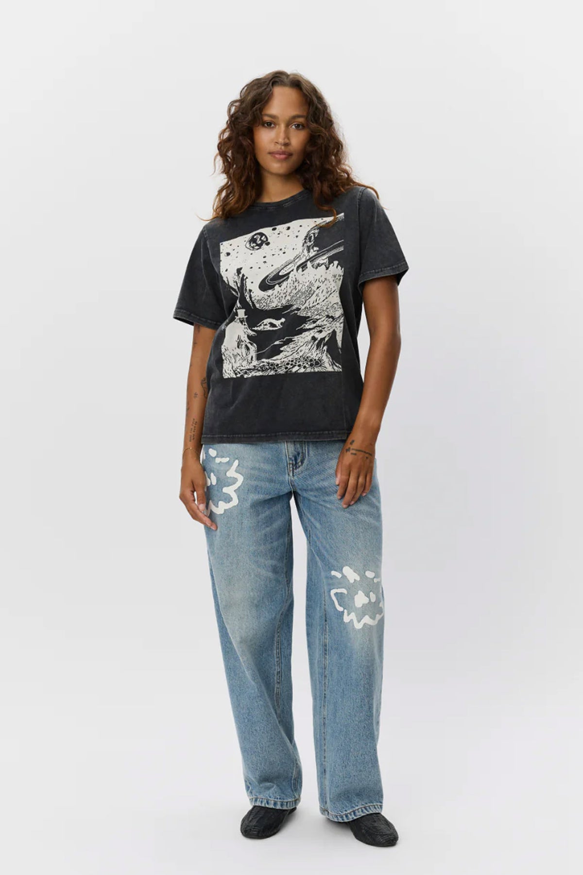 ZENASW MOOMIN T-SHIRT 1015 Tvättad svart - S261580