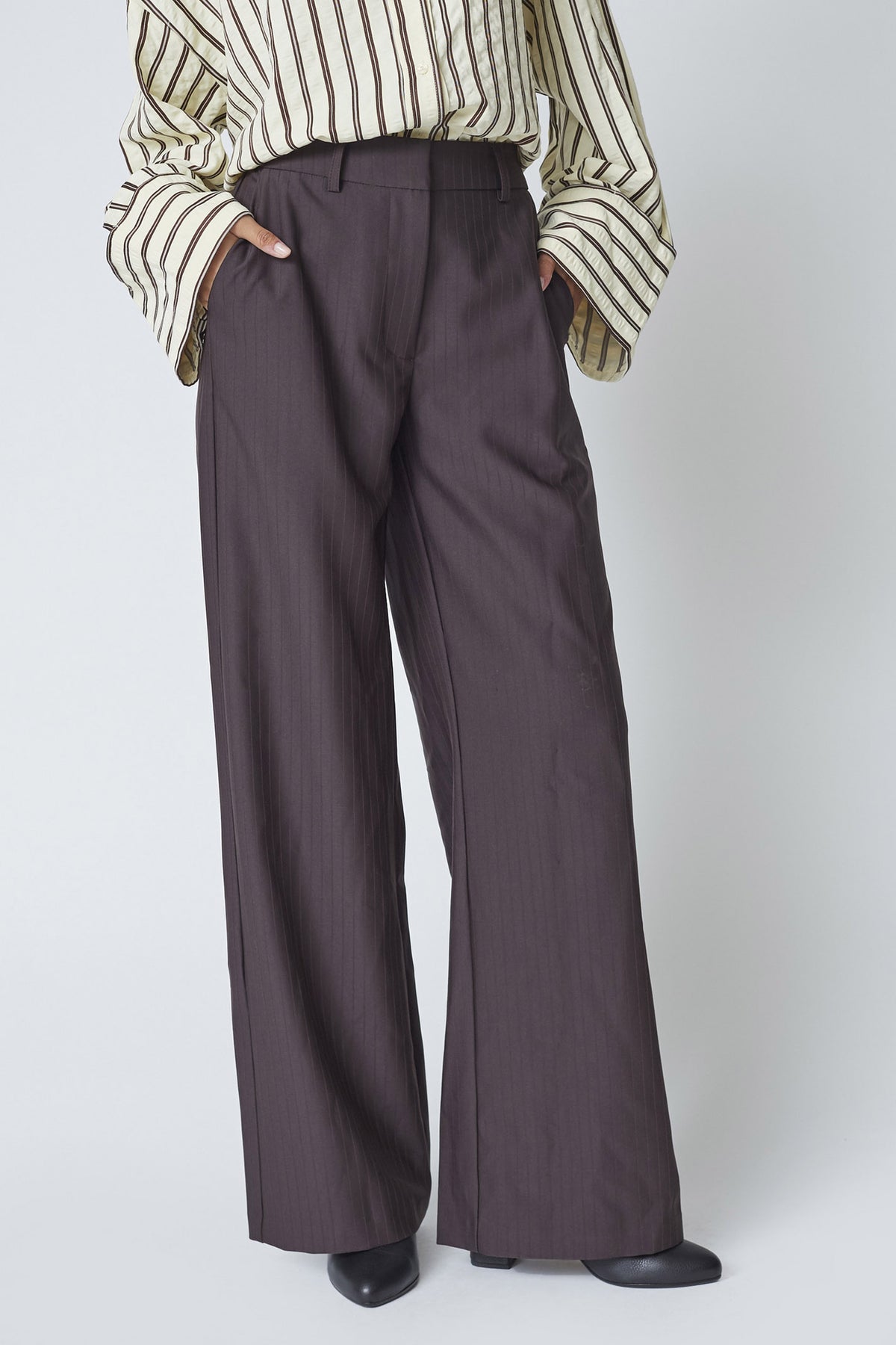 ZellaCC Wide Pant 145-Dark Brown - 41039