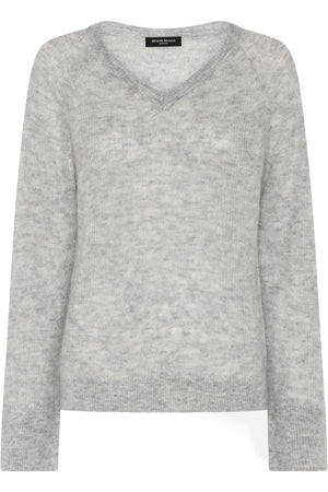 FluffyBBAmera stickad Ljusgrå Melerad - BBW4781