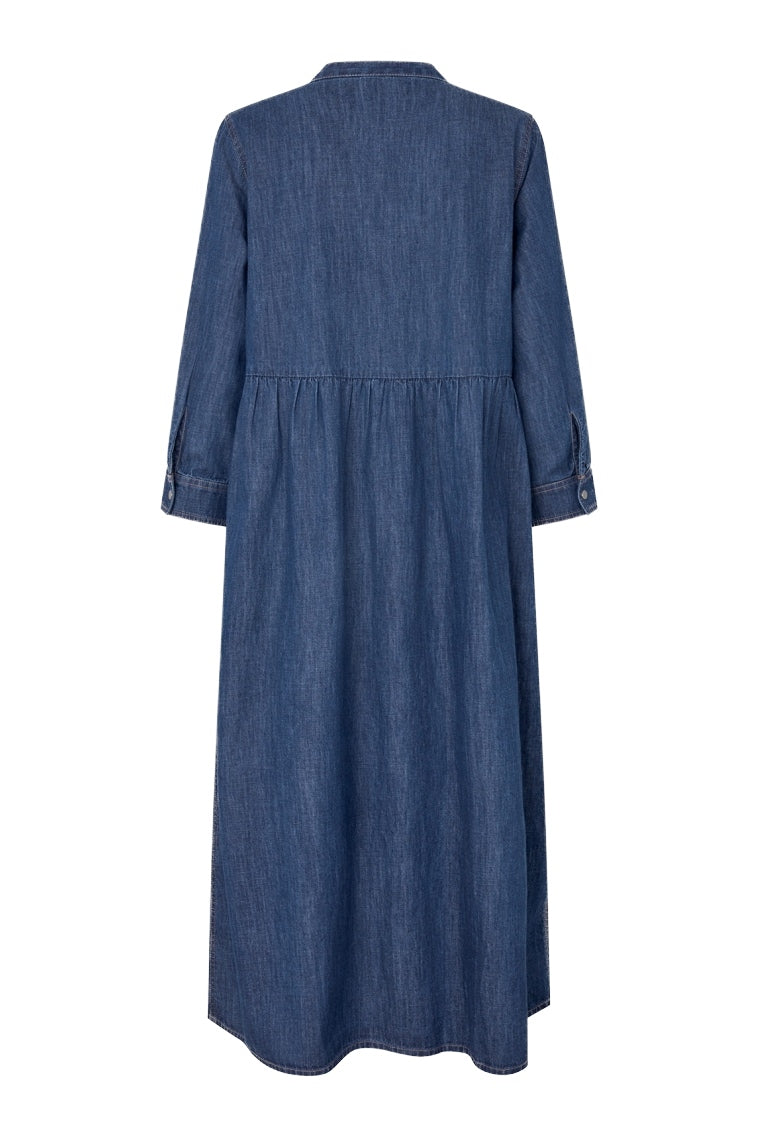 Aliyall Maxi Dress 3/4 MÖRKBLÅ - 26423-3004