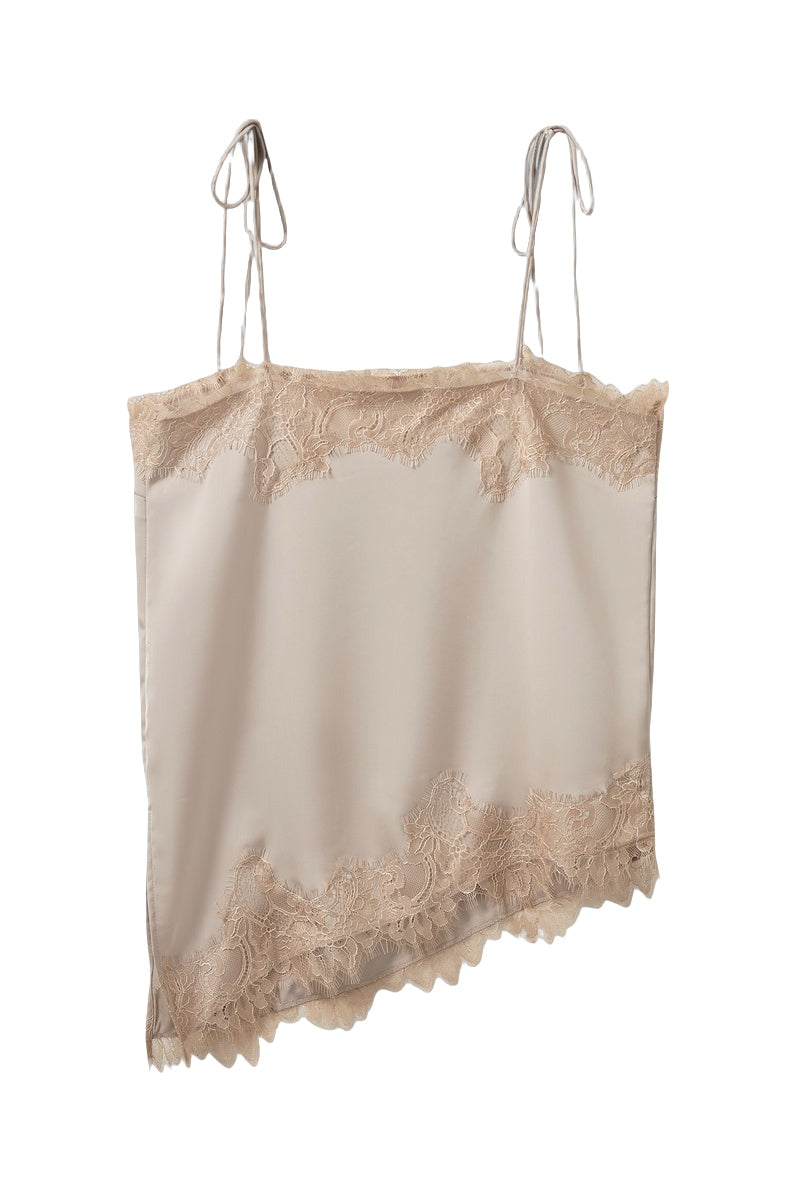 Virasw Lace Detailed Top Feather Gray - S262325