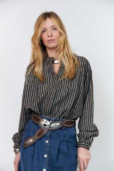 Nickyll Shirt Ls Dark Mokka - 26497-1070 Thumbnail