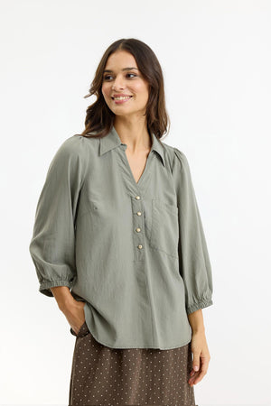 Karla blus DUSTY GREEN - 16984