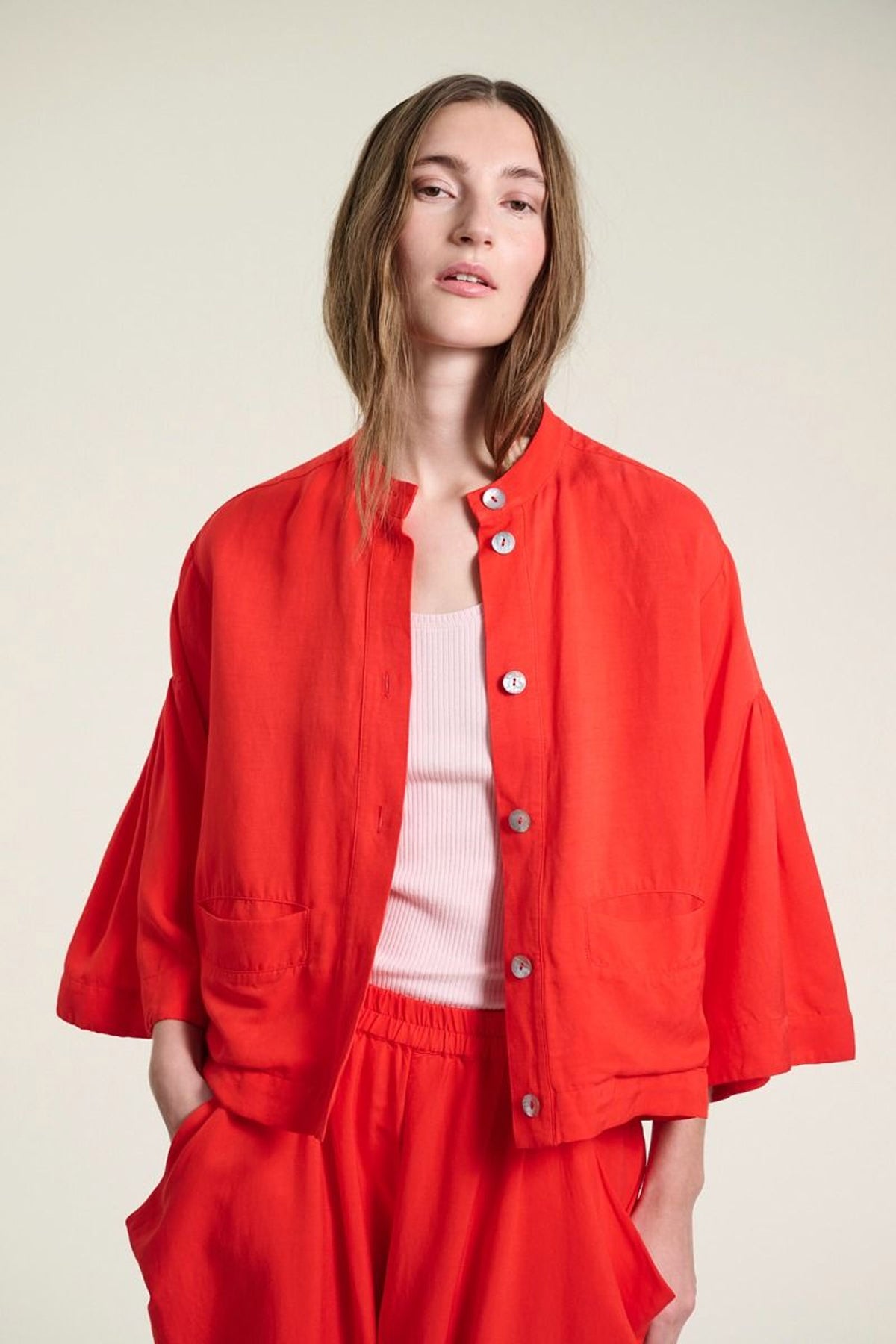 Kumamoto kort jacka Fiery Red - 262-2421-5672