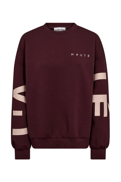Maxi Split Logo Sweat Wine - HL10413 Thumbnail