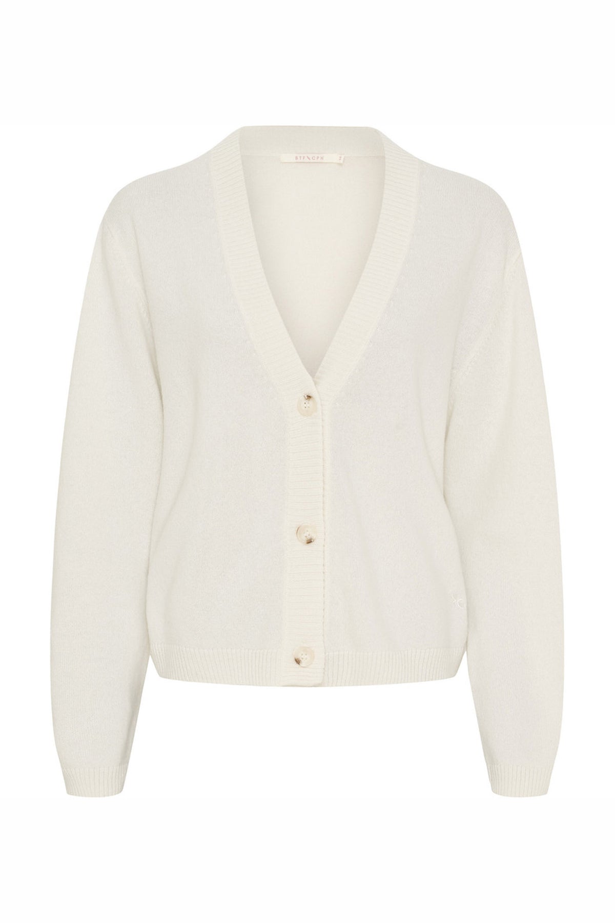Cardigan i ren kashmir Vit - 500114