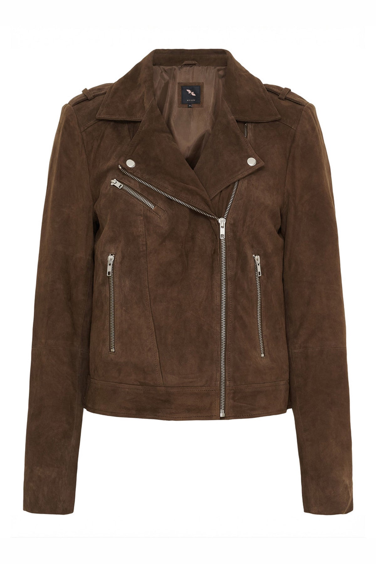 Mockajacka Biker Chokladbrun m. silverdetaljer - 100066-suede