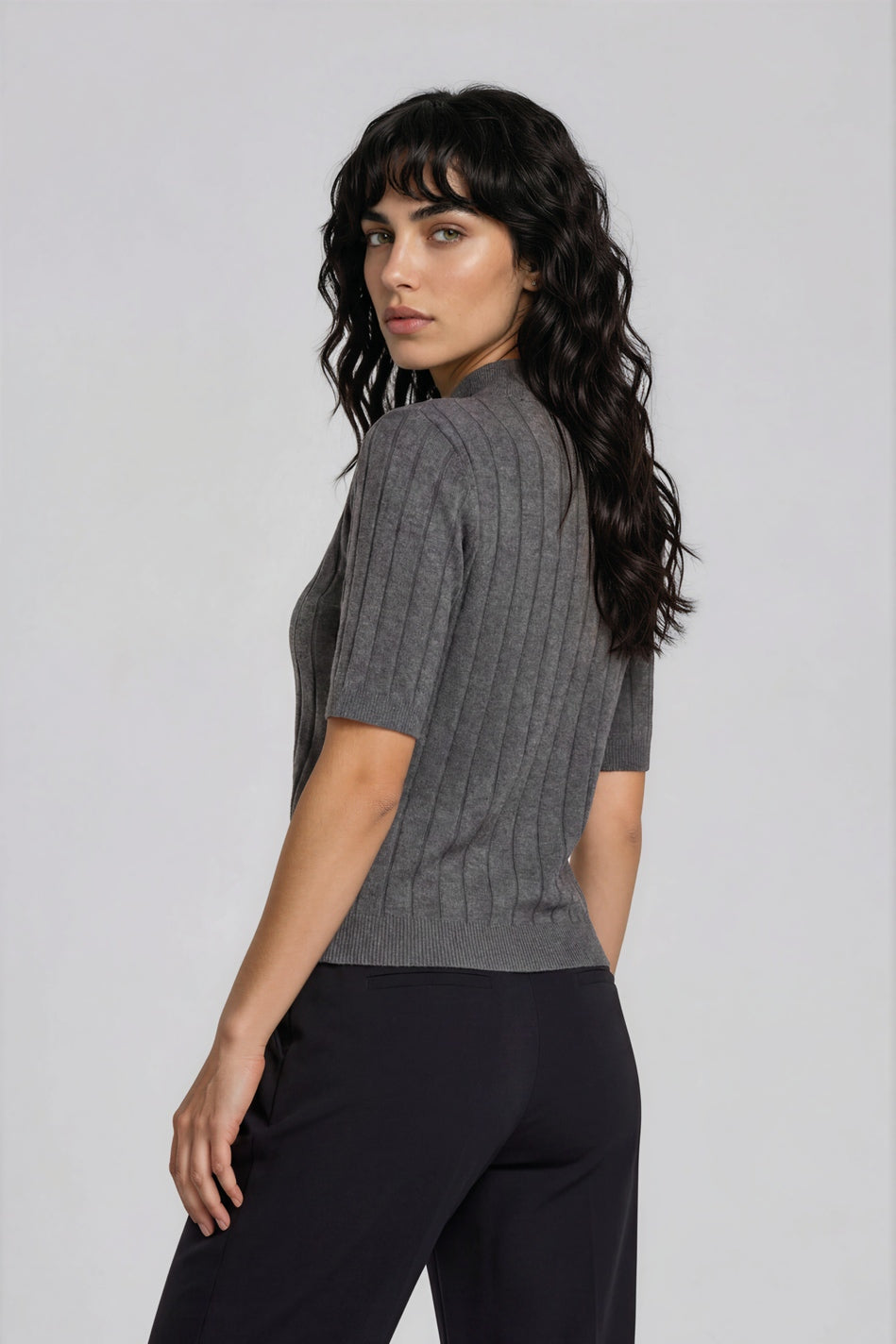 AnemoneBBGlady stickad Grey mel - BBW4059