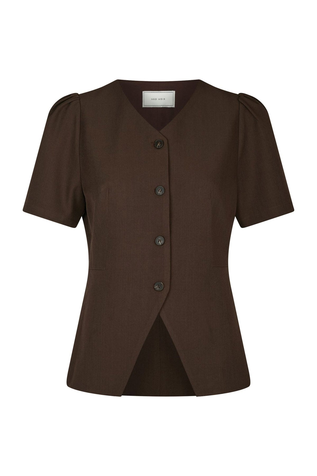 Jules Structure Blouse Mörkbrun - 165065